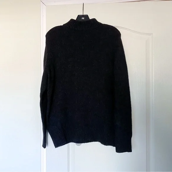 Jenni Kayne Sweater Oversized Cotton Ribbed Knit Alpaca Wool Charcoal XXS EUC - Picture 8 of 11